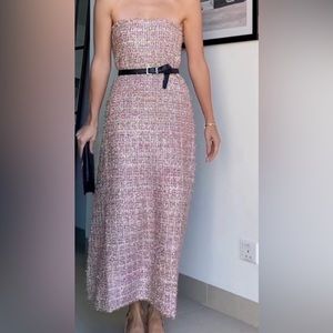 Structured knit midi dress